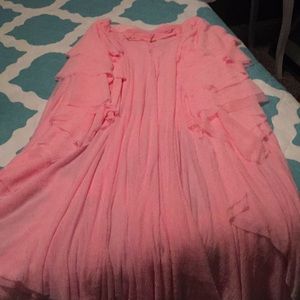 Pink gauzy belly dance skirt